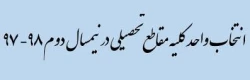 انتخاب واحد نیمسال دوم سال تحصیلی 98-1397