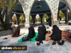 برگزاری نماز جماعت در مزار شهدا و سخنرانی به مناسبت بزرگداشت هفته قرآنی در پردیس امام جعفر صادق(ع)