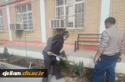 اجرای طرح ایجاد فضای سبز پردیس امام جعفر صادق(ع): به روایت تصویر