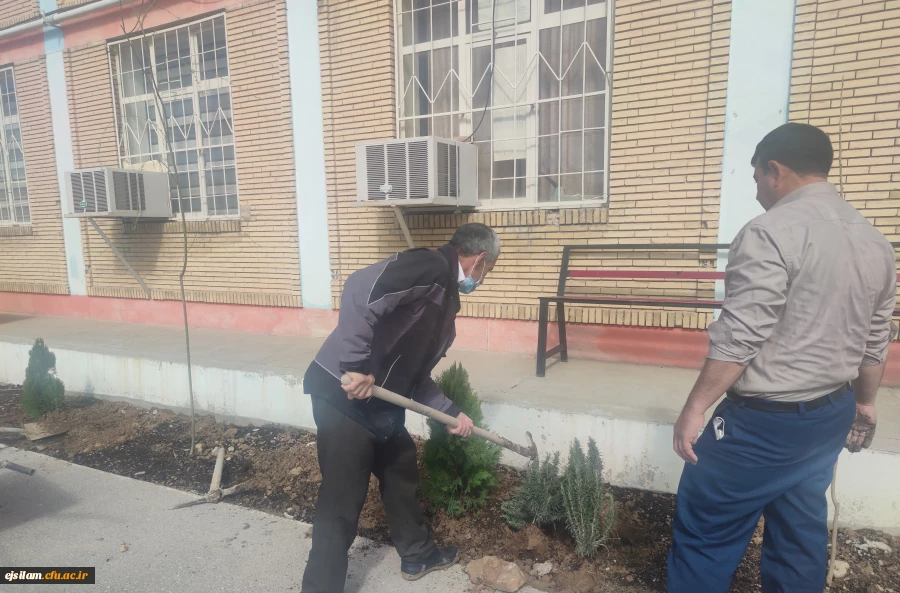 اجرای طرح ایجاد فضای سبز پردیس امام جعفر صادق(ع): به روایت تصویر