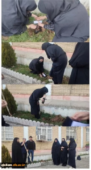 کاشت نهال به مناسبت روز درختکاری در پردیس امام جعفر صادق(ع)